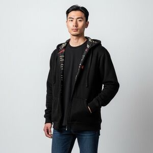 Men’s Matix Asher Men’s Black Quilted Hooded Fleece Jacket. Size S